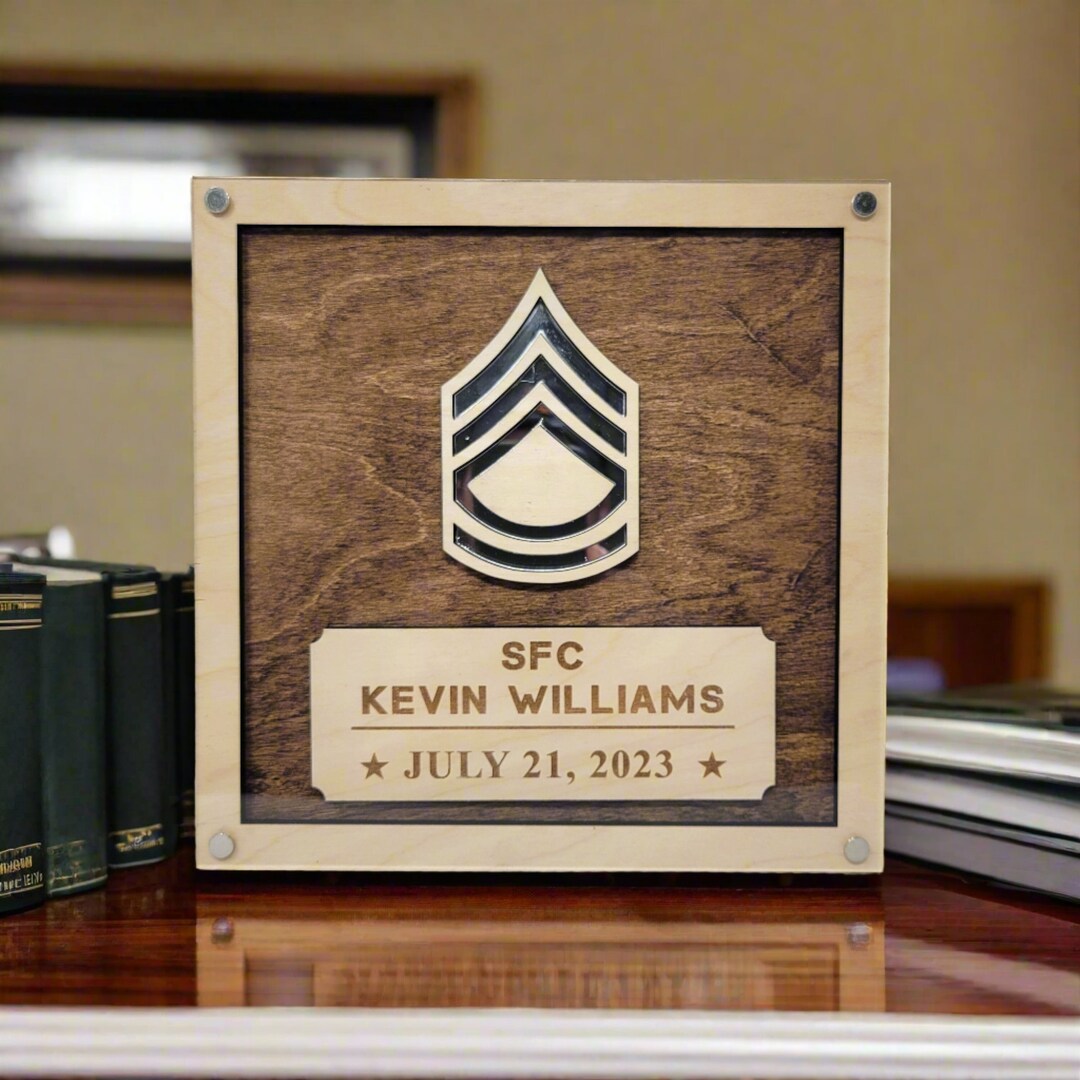 US Army Promotion Gift Plaque Military Promotion Gift For Officer Or 