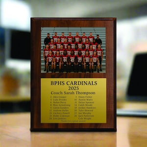Personalized Photo Plaque for Football Coach, Personalized Football Coach Appreciation Gift, Season End Gift for Football Coaching Staff
