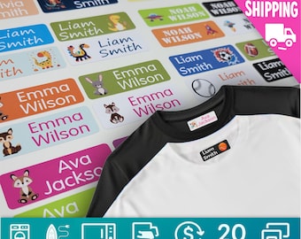 Personalized Iron On Name Labels for Kids - Full Color Clothing Name Tags - Daycare, School Uniform & Camp
