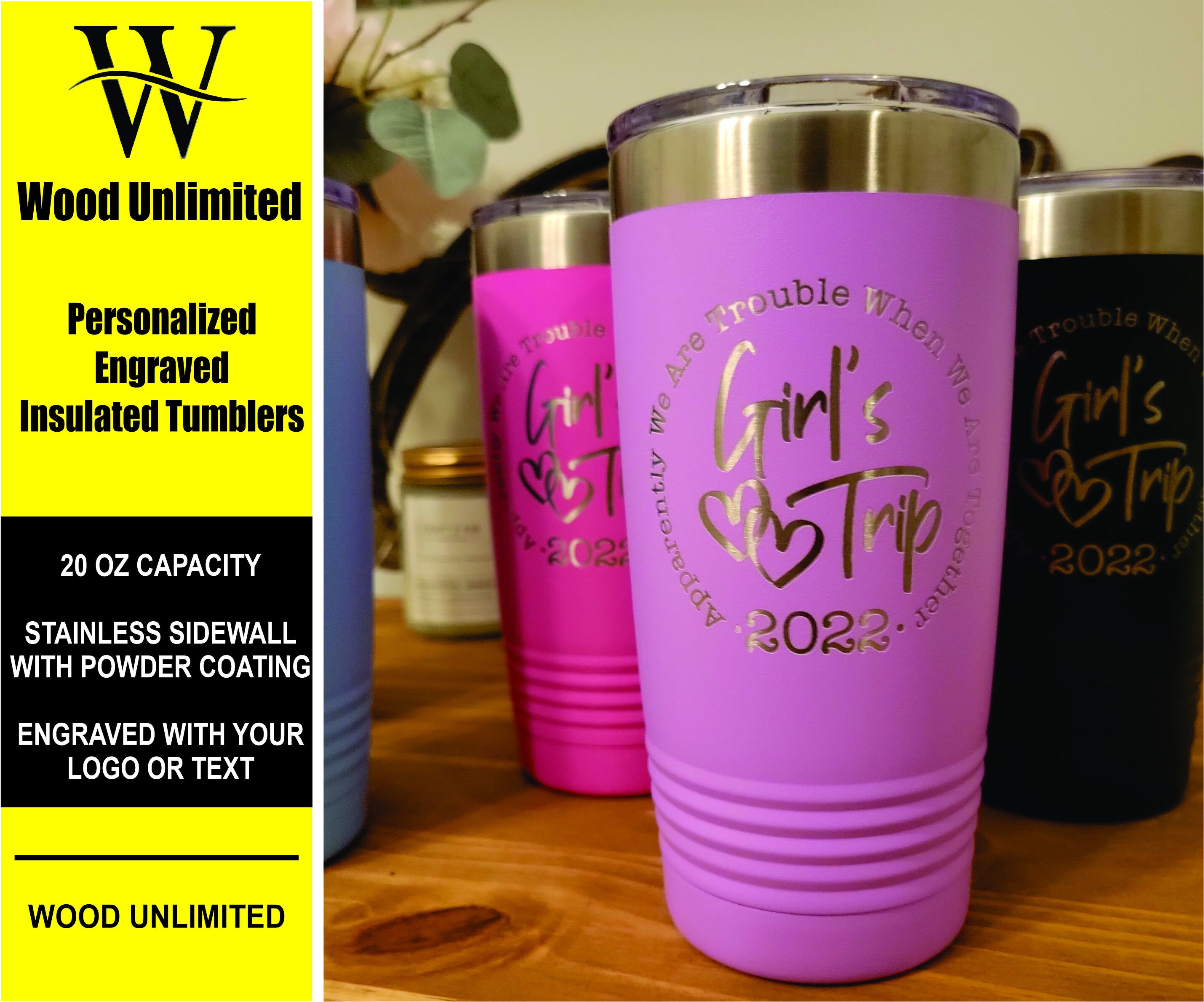 Best Valentine's Day Gift Under 30 Engraved Stainless Steel Tumbler With  Straw NOT a Cheap Sticker Personalized 22oz Double Wall Cup BFF 