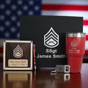 Marines Gift Box, Military Promotion Gift for Officer or Enlisted USMC, Perfect for Promotion, Retirement or PCS