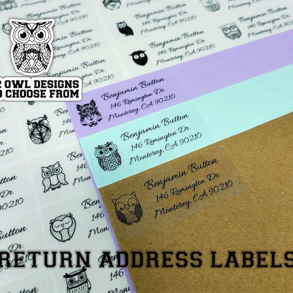 Owl Address Labels Etsy