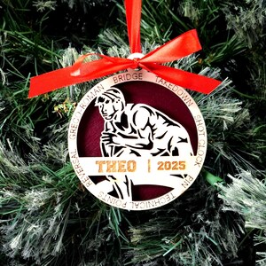 Personalized Wrestling Christmas Ornament – Custom Wrestler Gift, Wooden Wrestling Ornament, Holiday Keepsake for Wrestlers and Coaches