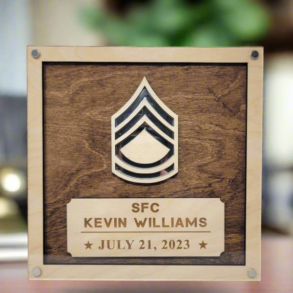 US Army Promotion Gift Plaque, Military Promotion Gift for Officer or Enlisted Army - Soldier Gift - Army Gift