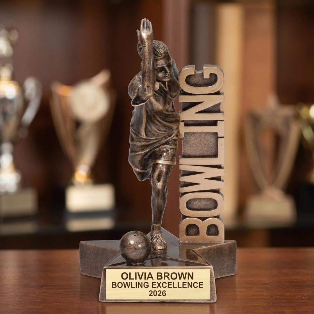 Bowling Award Trophy | Personalized | Custom Engraved | Female Bowler ...