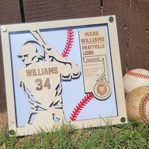 Personalized Baseball Sign, 3D Baseball Sign, Baseball Senior Gift, Custom Baseball Sign, Baseball Player, Baseball Season Gift, Trophy