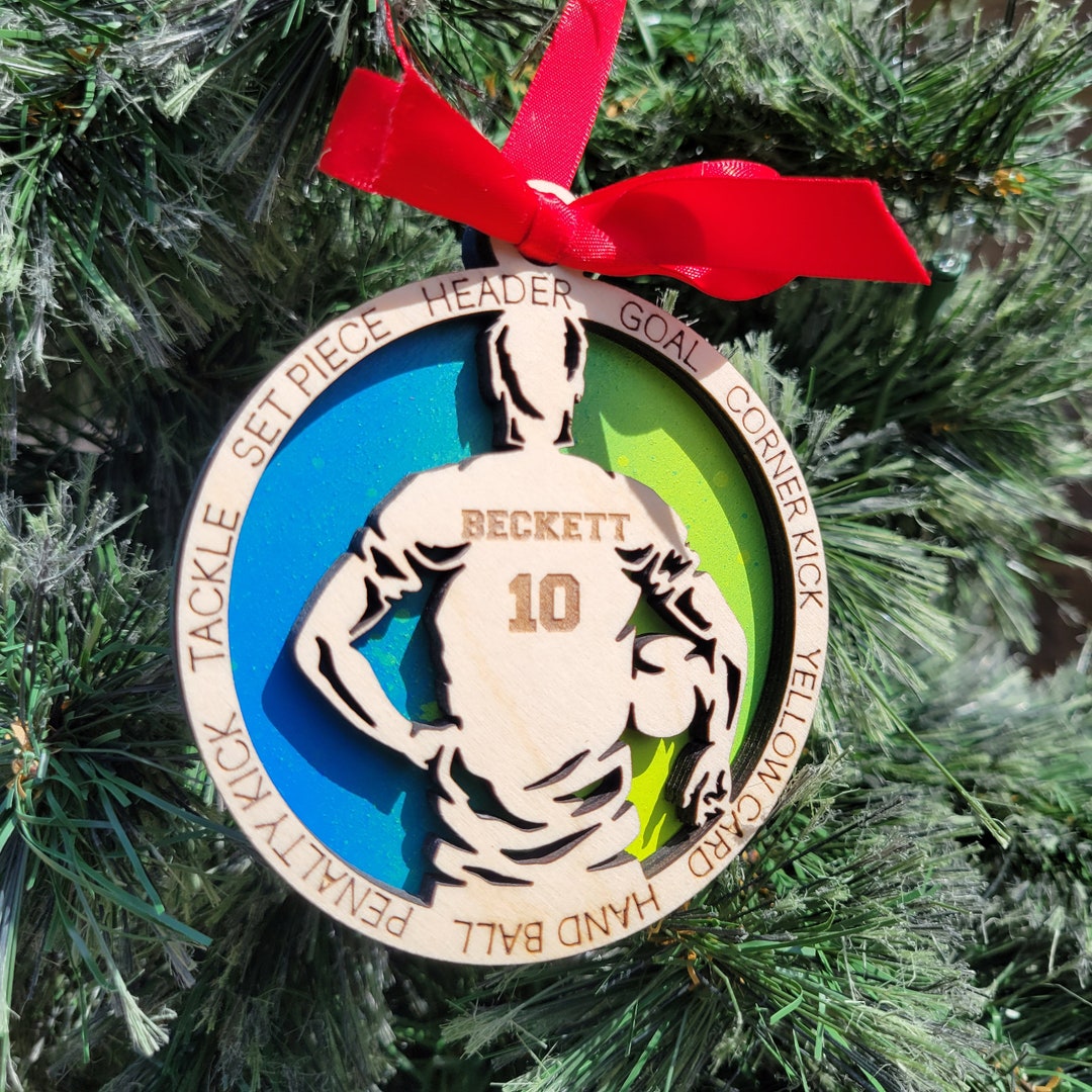 Personalized Soccer Christmas Ornament Gift for Soccer Player, Soccer