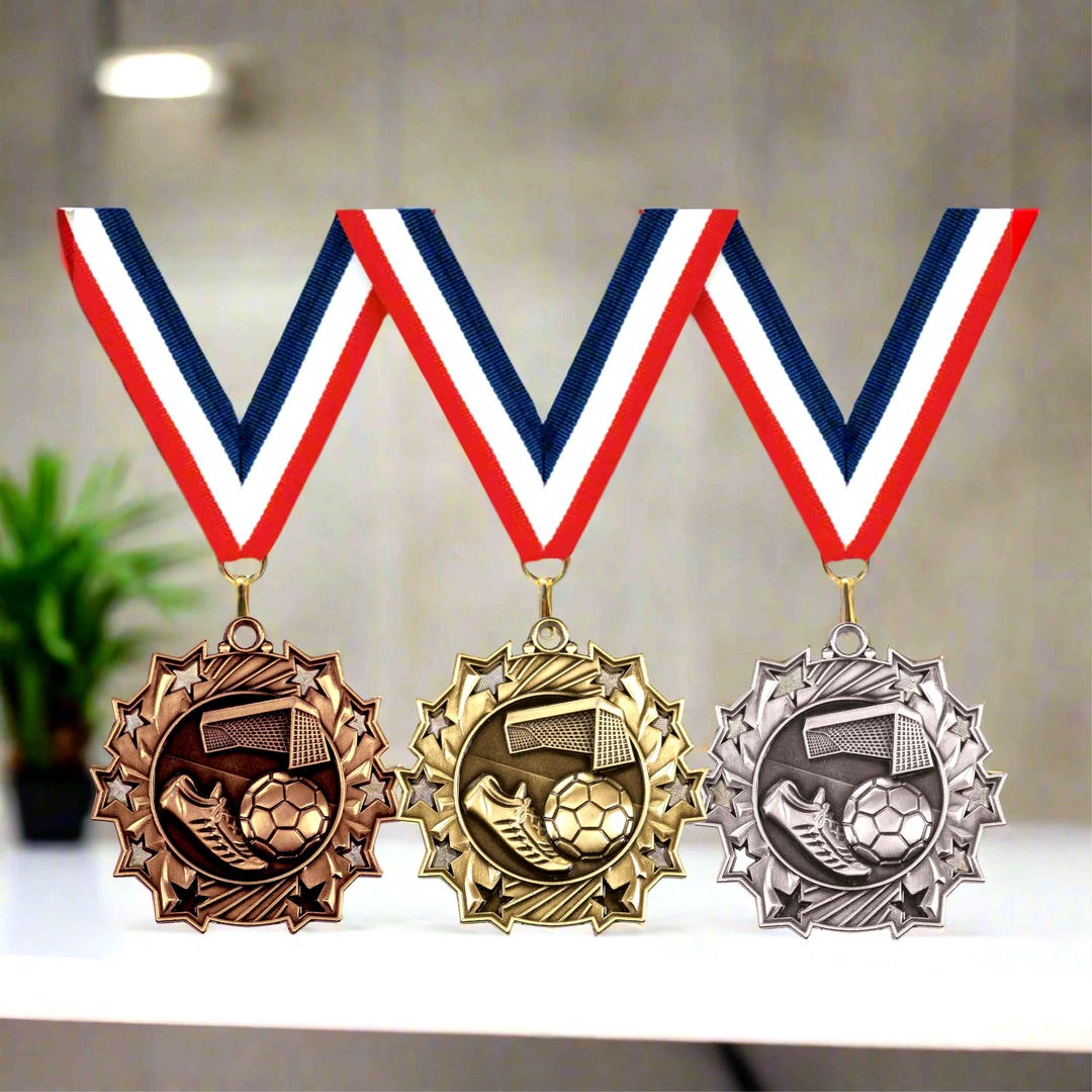 Personalized Soccer Team Medals, Soccer Player Medallions With Neck ...