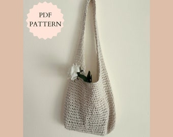 Patrón de bolso de mano de crochet Patrón para principiantes intermedios SOLO PDF Patrón de bolso de playa de crochet Patrón de bolso de red de crochet Patrón de bolso de malla de crochet