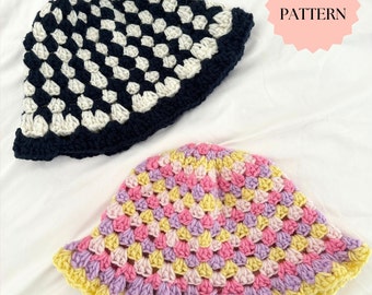 Easy Granny Circle Bucket Hat Crochet Pattern Beginner Friendly PDF ONLY Crochet Bucket Hat Pattern Crochet Sun Hat Easy Crochet Pattern