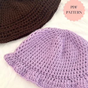 Easy Bucket Hat Crochet Pattern Beginner Friendly PDF ONLY Crochet Bucket Hat Pattern Crochet Sun Hat Easy Crochet Pattern