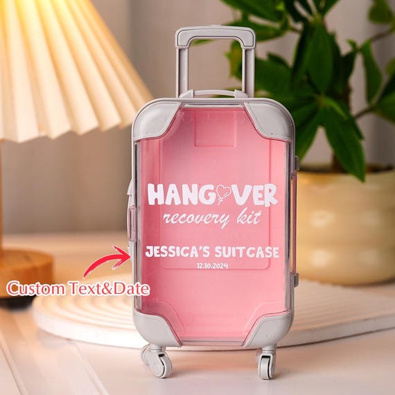 Personalized Suitcase Design Hangover Recovery Kit With Name for