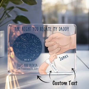 Veilleuse carte des étoiles personnalisée Prénom personnalisé La nuit où vous êtes devenu mon papa Pour la fête de Fayher®
