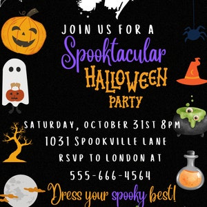 Invitación espeluznante a la fiesta de Halloween - Tema de la casa encantada