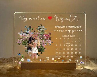 The Day I Found My Missing Piece Light Frame Personalized Gift Valentine's Day Gifts