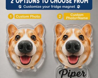 Custom Dog Nose Squishy Fridge Magnet Sticker – Personalized Pet Nose Squeeze Toy with Custom Face & Name