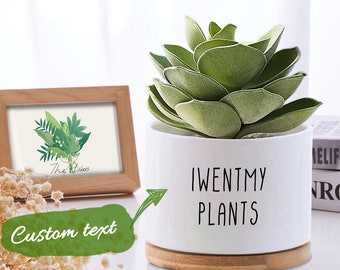 Aangepaste bloem plantenbak pot gepersonaliseerde tekst keramische vetplant pot