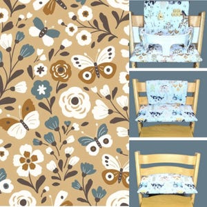 Washable seat cushion set compatible with Stokke Tripp trapp high chair
