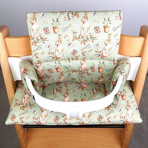 Washable seat cushion set compatible with Stokke Tripp trapp high chair