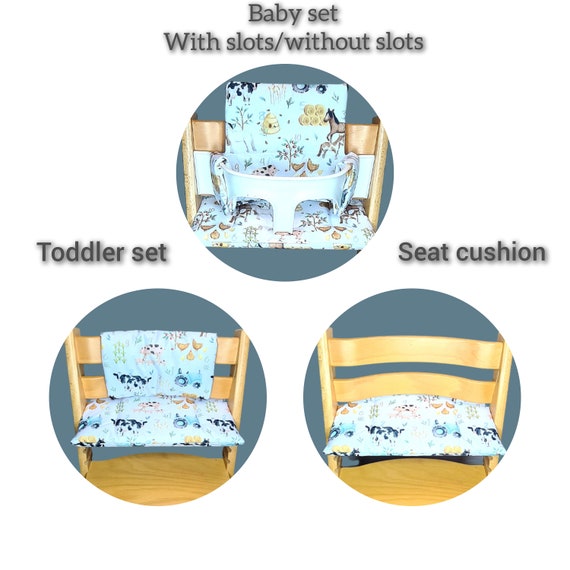 Juego De Cojines Antideslizantes Para Trona Stokke Tripp Trapp - Algodón, Lavable, 49x29 Cm, Blanco