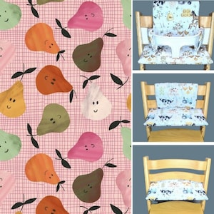 Washable seat cushion set compatible with Stokke Tripp trapp high chair