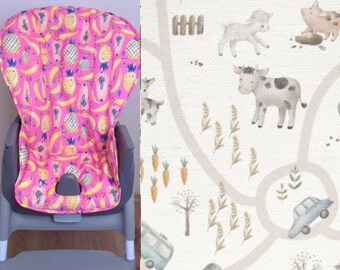 Universal High Chair Cover Cushion - PU Leather, Easy Clean, Fits Ingenuity & Most High Chairs
