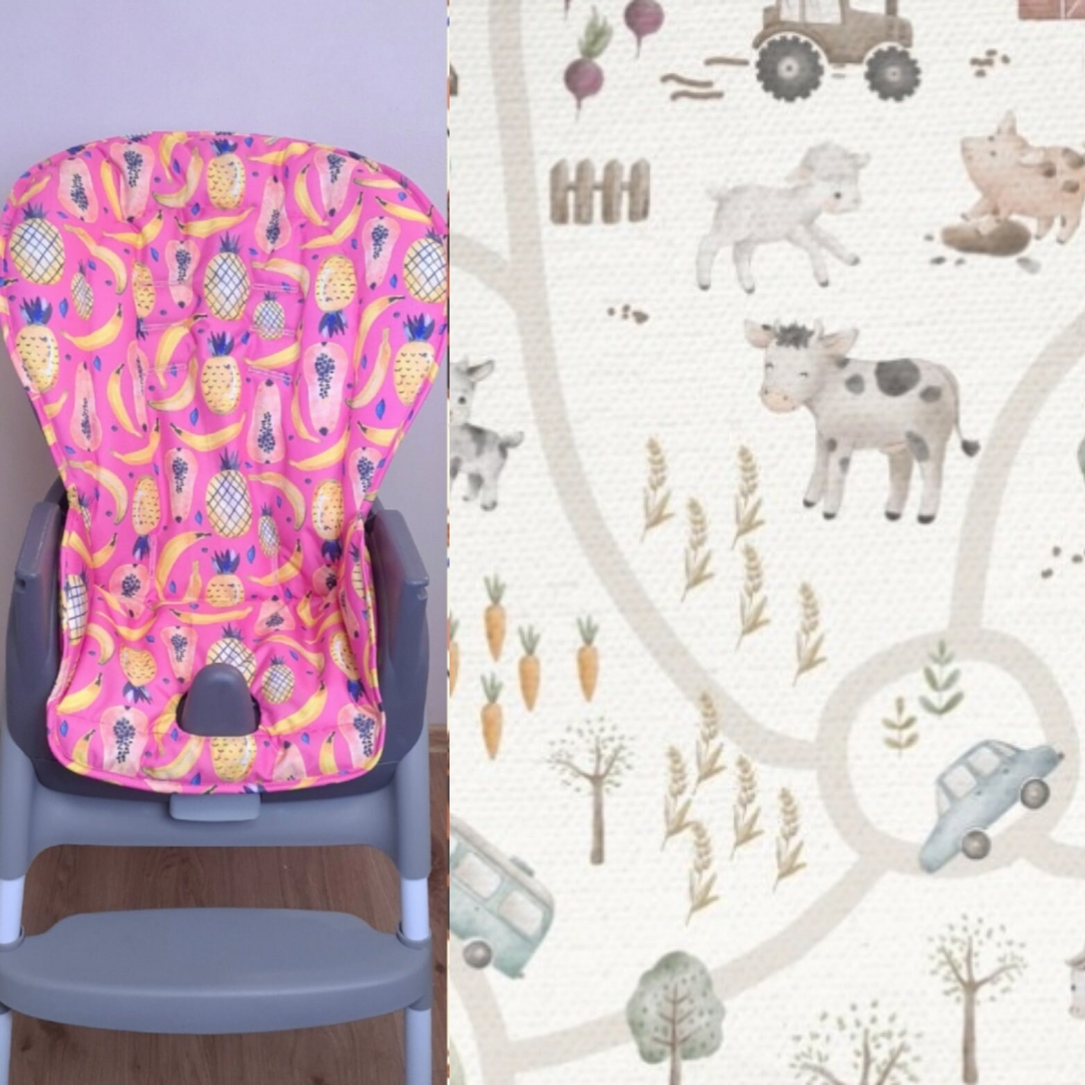 Universal High Chair Cover Cushion - PU Leather, Easy Clean, Fits Ingenuity & Most High Chairs