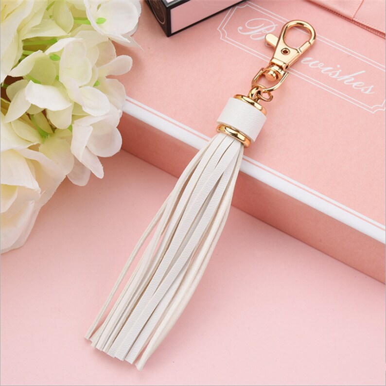 Leather Tassel Keychain Faux Leather Bag Charm Handbag Purse Wallet