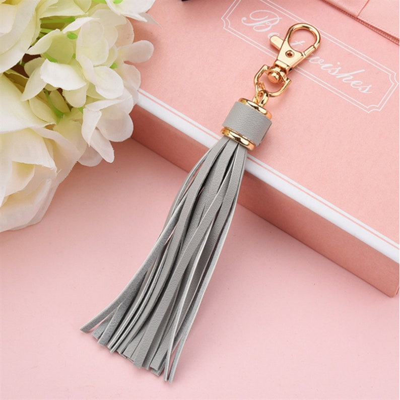 Leather Tassel Keychain Faux Leather Bag Charm Handbag Purse Wallet