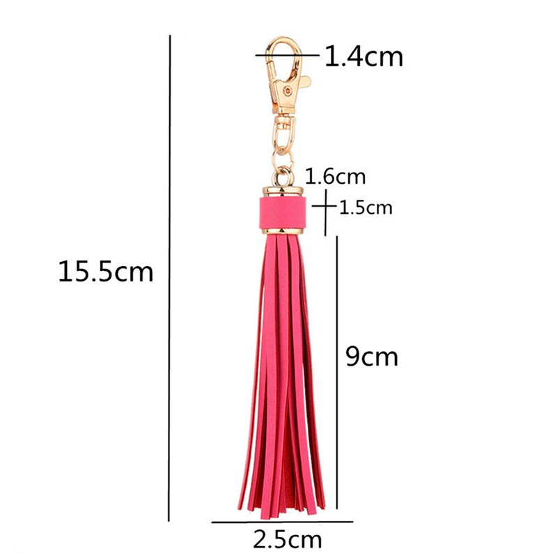 Leather Tassel Keychain Faux Leather Bag Charm Handbag Etsy