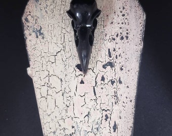 Victorian Gothic Coffin Box with Raven Skull - Ring Bearer Pillow Alternative
