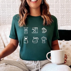 Coffee Maker Shirt | Bella Canvas Barista Staff Tshirt | Espresso Machine Crewneck Tee | Gift for Coffee Lovers | But First Coffee Shirts
