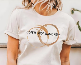 Custom Coffee Shop Shirt | Pop Up Stand Small Business Barista Tshirt | Crew Work Shirts for Coffee Trailer | Fun Personalized Staff Gifts