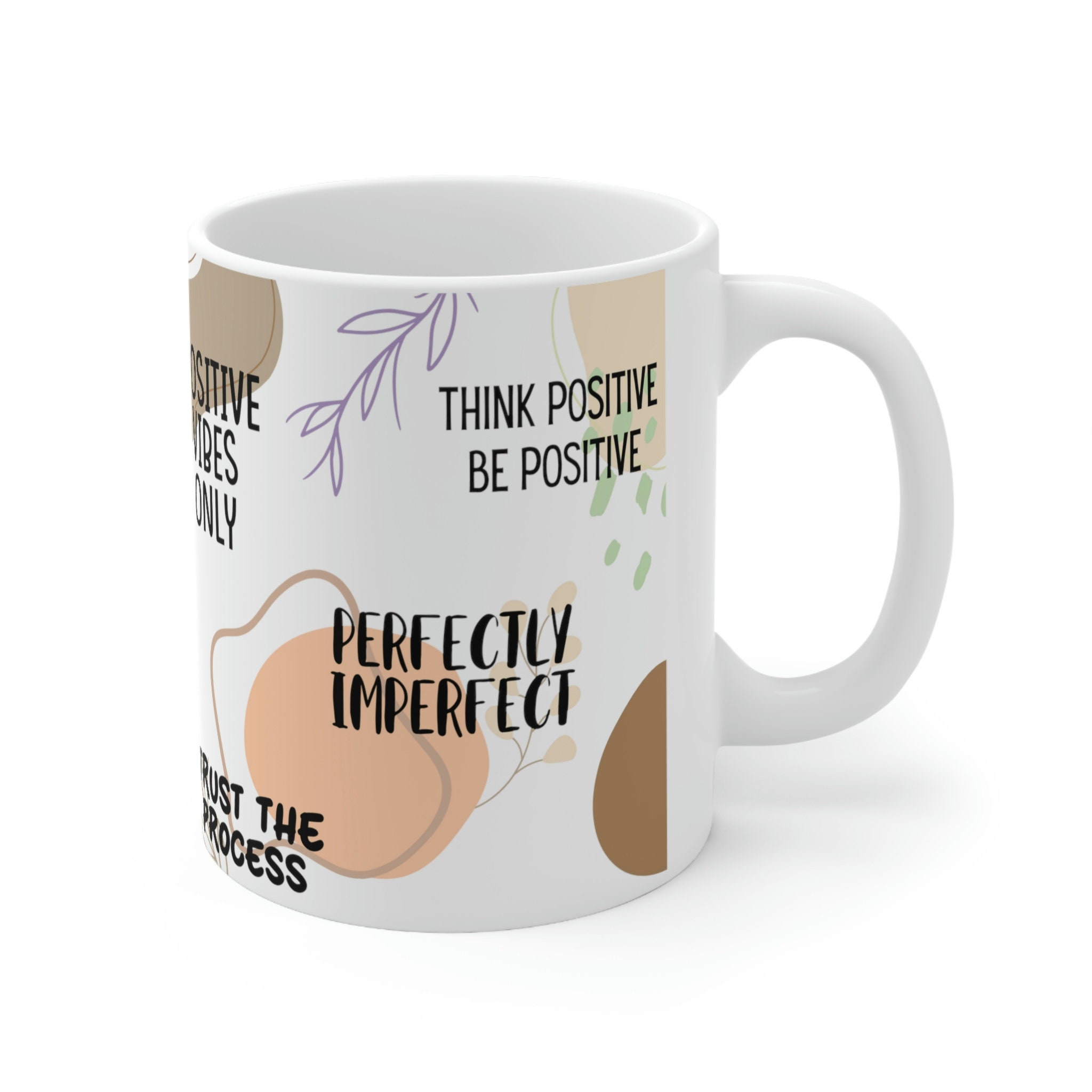 Panvola 'Grow Positive Thoughts' Inspirational Mug - 11 Oz Ceramic, Motivational Quote, Dishwasher & Microwave Safe - View #10