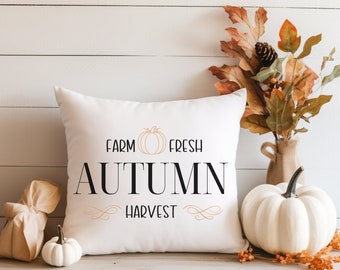 Autumn Harvest Pillow | Home Decor 18 x 18 Throw Pillow | Fall Housewarming Gift | Farmhouse Decor Pillow | Pumpkin Patch Throw Pillow