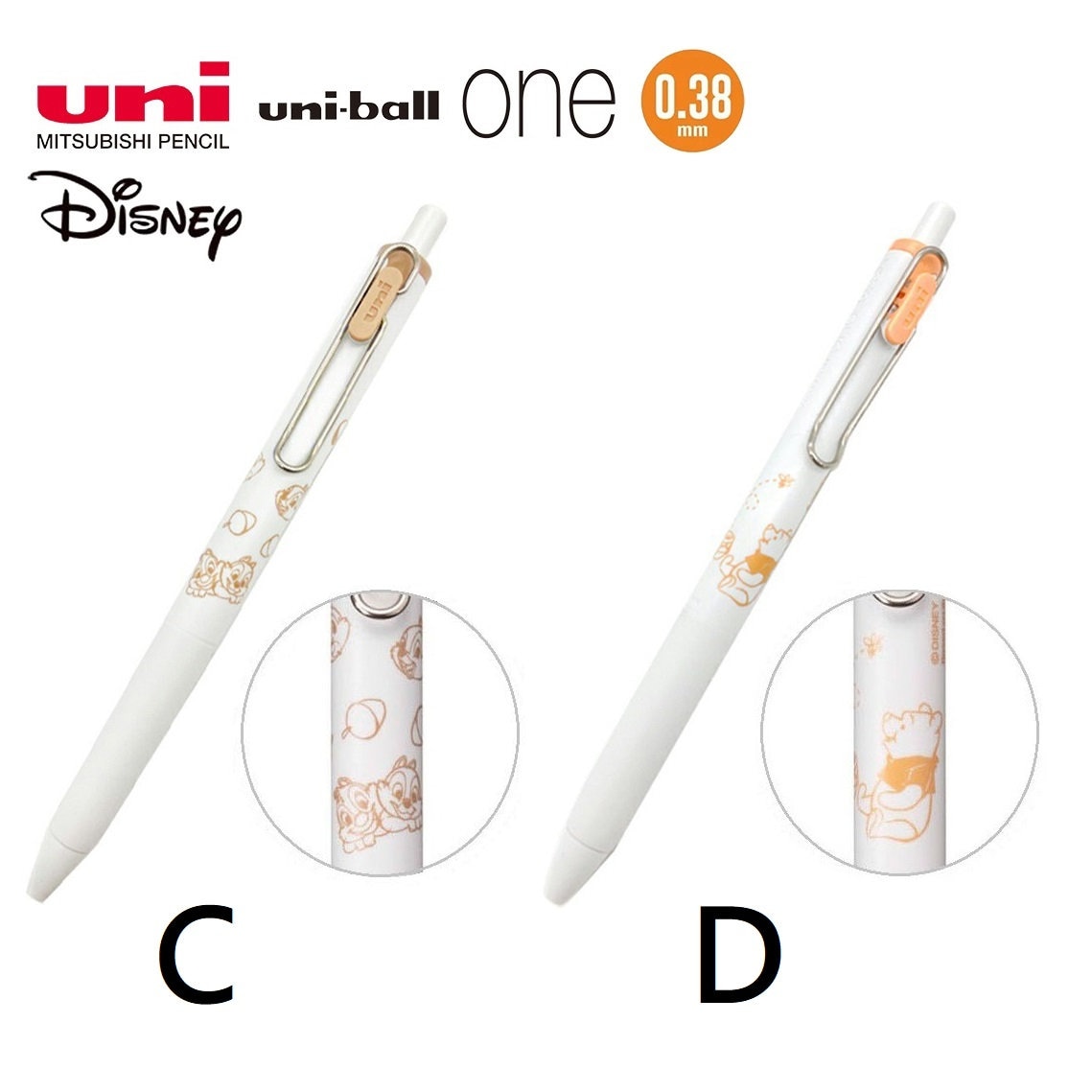Uni Ball One 0.38mm Gel Pen Disney Mickey Mouse Minnie Mouse Chip
