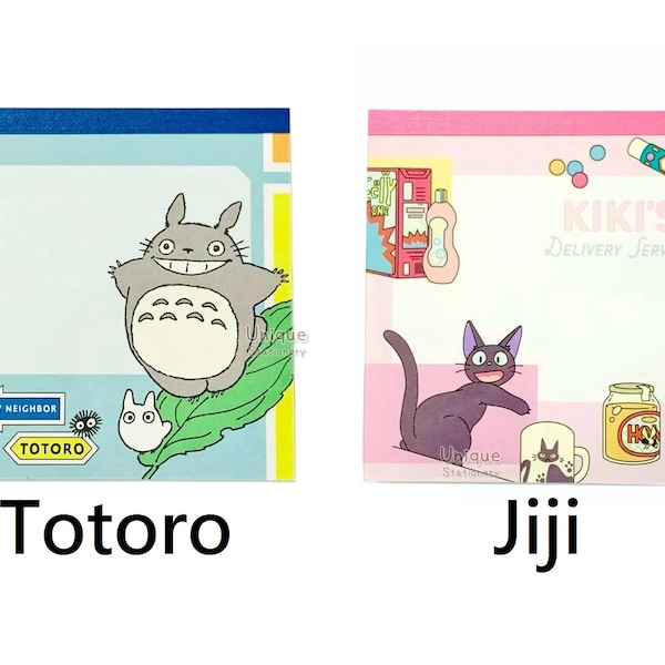 Totoro Catbus Kiki's Delivery Service Jiji Studio Ghibli Paper Memo Notepad Animation Anime Kawaii Comic Cute Cartoon Movie Japan