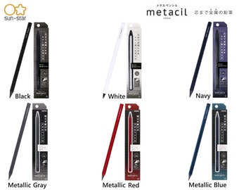 metacil Metal Pencil Don't Need Sharpening with 16km Writable distance (equivalent to 2H pencil) Sun-Star Stationery Japan
