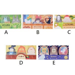 Die-cut Sticky Memo Notes Studio Ghibli Totoro Catbus Kiki&#39;s Delivery Service Jiji Howl&#39;s Moving Castle Spirited Away No Face Man