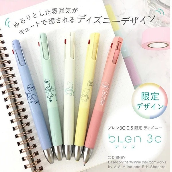 Zebra bLen 3C Multi Pen 3 color 0.5mm Ballpoint Pen Winnie the Pooh Disney Eeyore Tigger Piglet Made in Japan