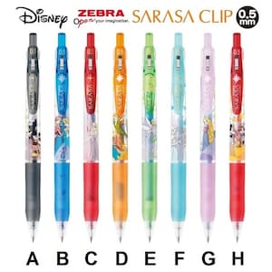Penna gel Zebra Sarasa 0,5 mm inchiostro nero Disney Topolino Principessa Rapunzel Frozen Elsa Anna Peter Pan Trilli Giappone