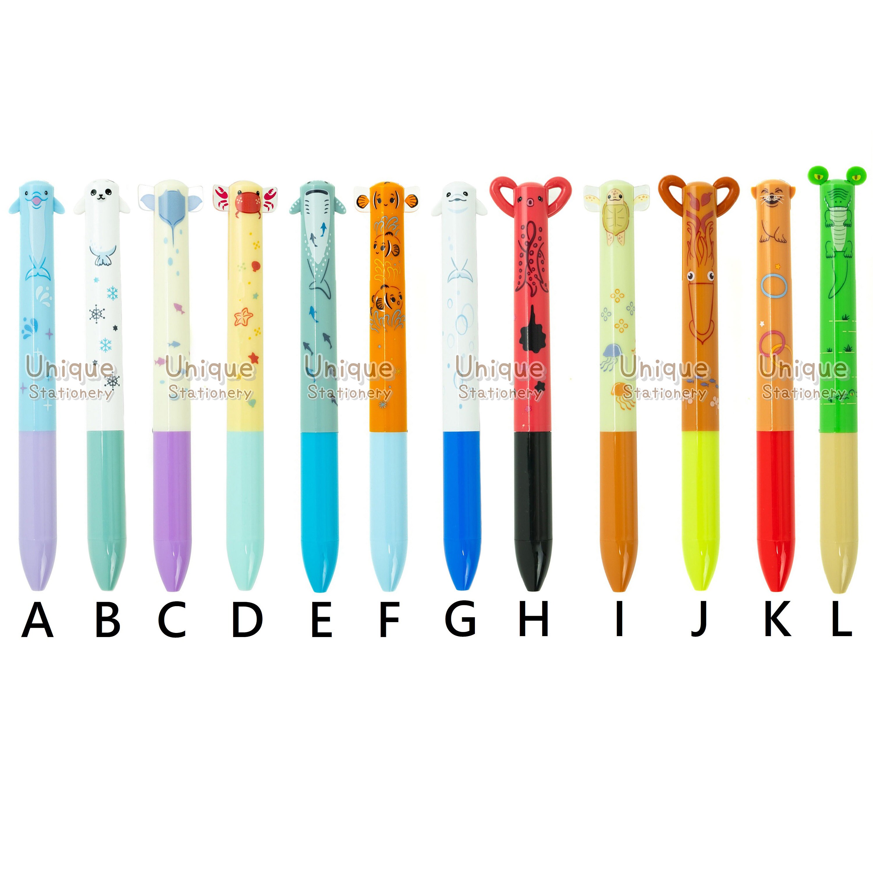 Funbox Mimi 2-way Ballpoint Pen Black & Red Ink Sea Animals