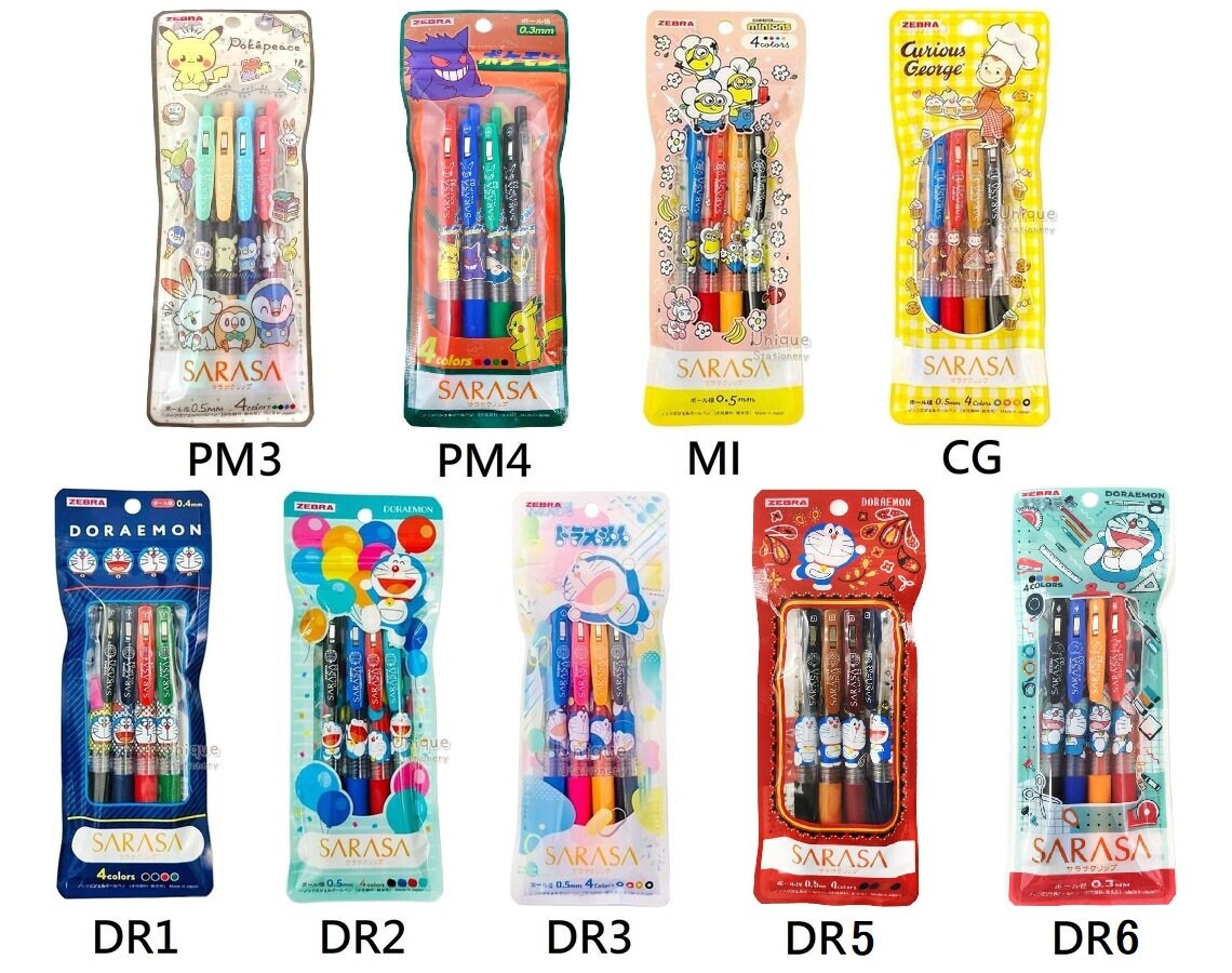 Sunri 6 Pieces Cute Gel Pen Quick Drying Kawaii Colorful Needle Tip 0.5mm Black Ink School Stationery Supply for Kids Students