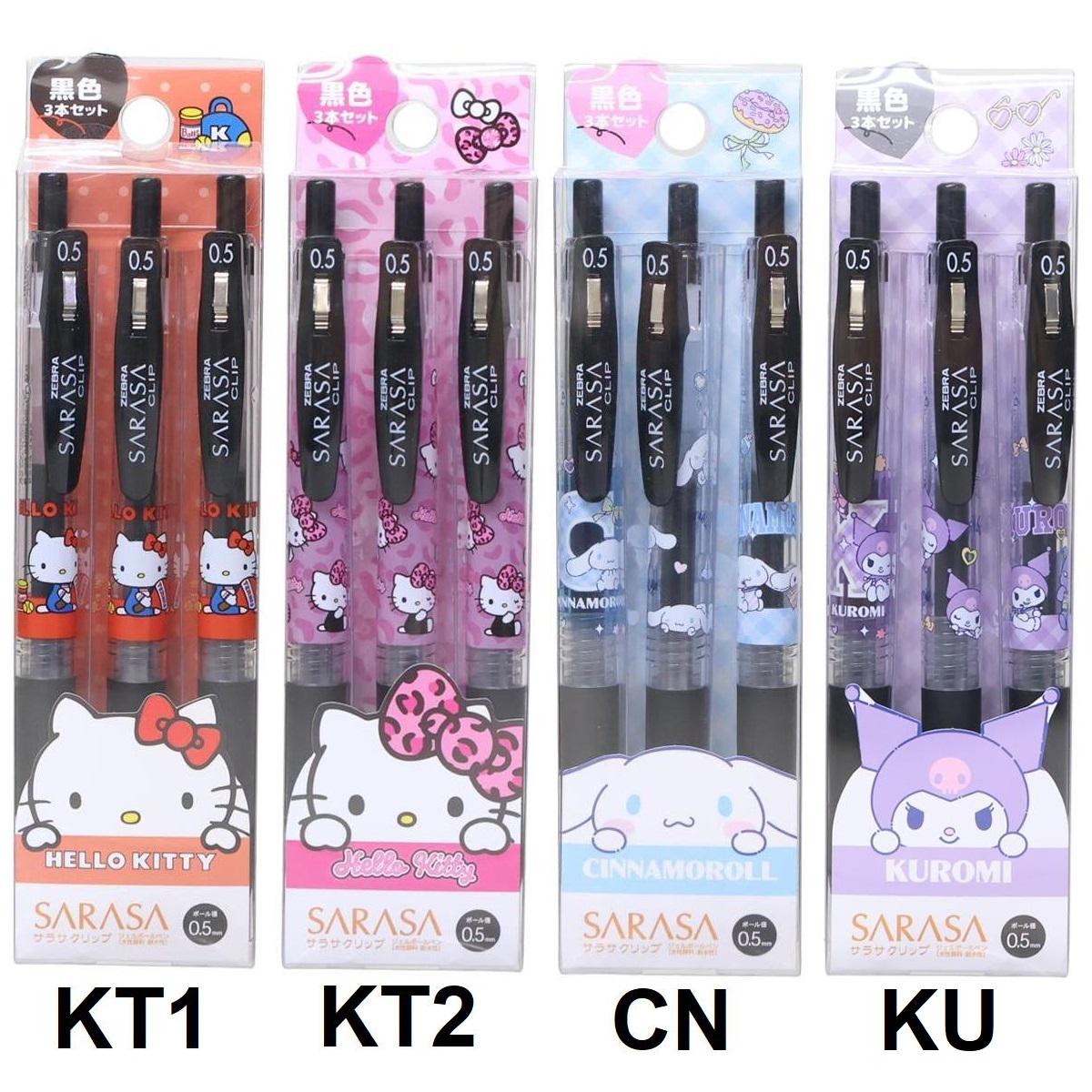 3pcs Set Characters Limited Zebra Sarasa 0.5mm Black Ink Gel Pen