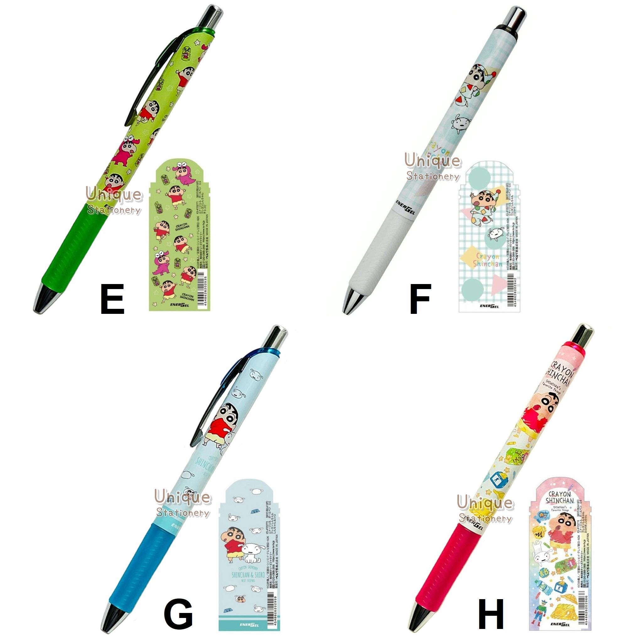 Pentel Energel 0.5mm Black Ink Gel Pen Crayon Shinchan Japan