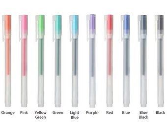 Muji 10 colores 0,38mm 0,5mm 0,7mm tipo tapa Gel tinta bolígrafo barril recarga Japón