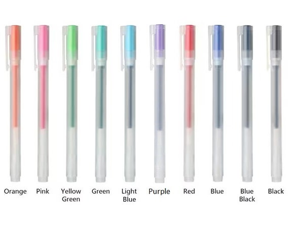 Gel Ink Cap Type Ballpoint Pen 10 Color Set | MUJI USA 0.38 mm