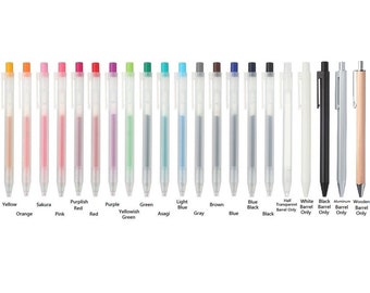 Muji-Bolígrafo de tinta de Gel suave, 16 colores, 0,5mm, tipo golpe, retráctil, cebra Sarasa, recarga de barril de aluminio, Japón