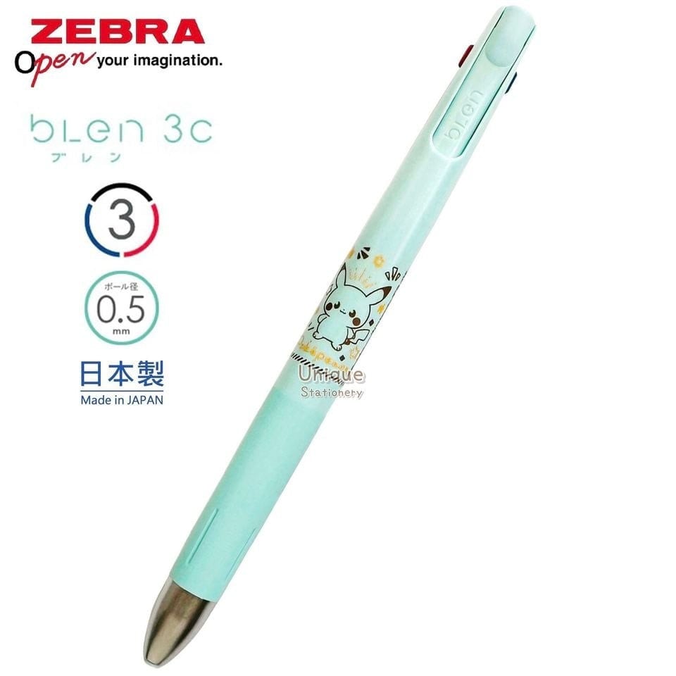 Zebra Blen 3C Multi Pen 3 Color Ballpoint Pen Pokemon Pikachu