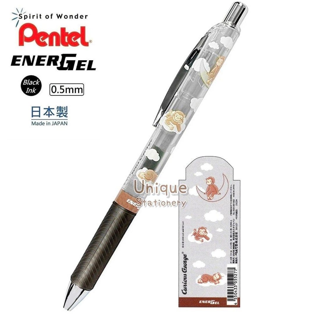 Pentel Energel 0.5mm Black Ink Gel Pen Curious George Monkey Made